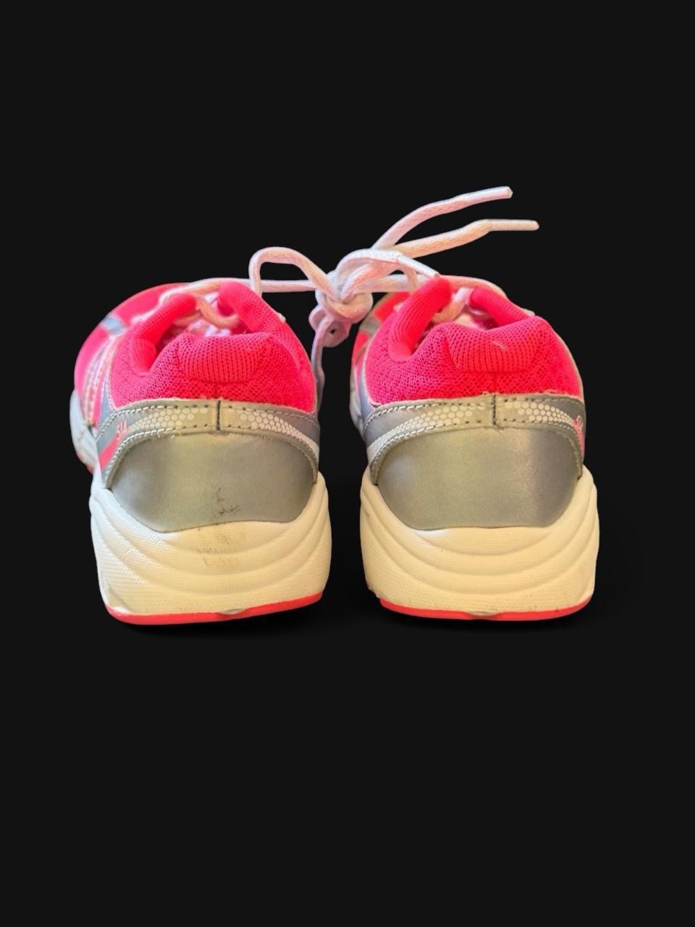 New Balance Kids Hot Pink and Gray Athletic Sneakers - Picture 4 of 7